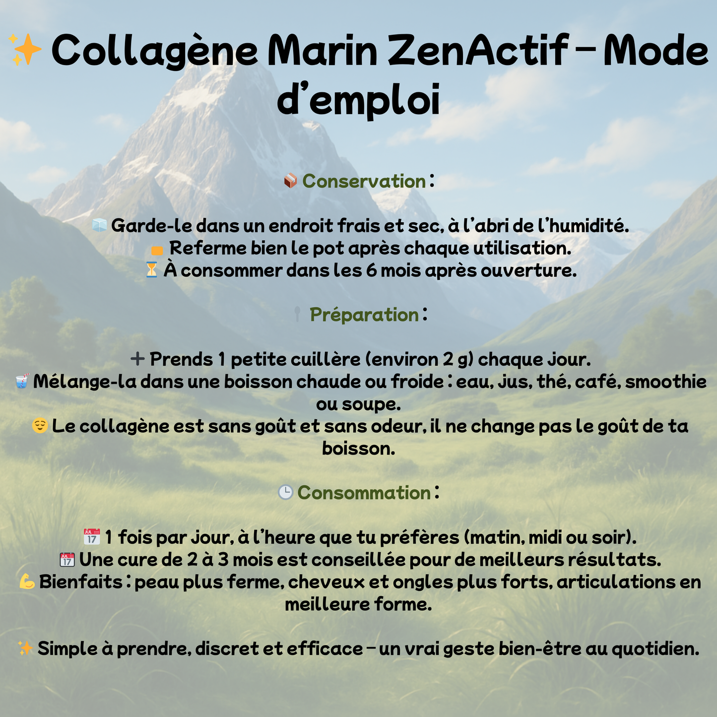 Collagène Marin Peau & Ongles - Sans Goût ni Odeur - 2 Mois d'Utilisation