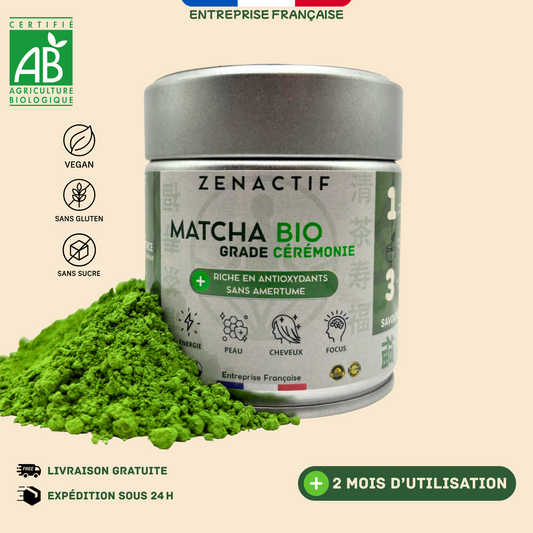 Matcha Cérémonie BIO – Pur & Sans Amertume – Antioxydant Naturel