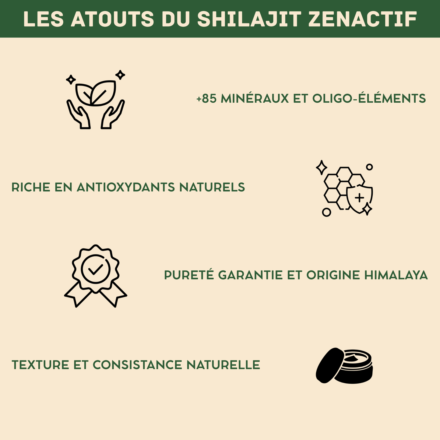 Shilajit PURE ZENACTIF - Energie & Concentration - Testé en laboratoire