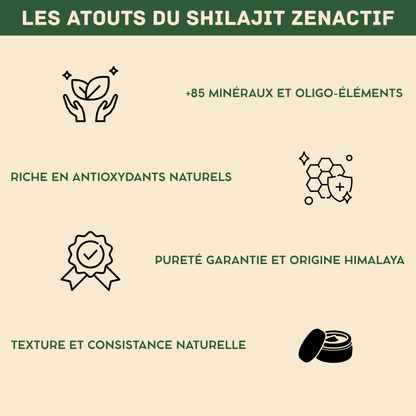 Shilajit PURE ZENACTIF - Energie & Concentration - Testé en laboratoire