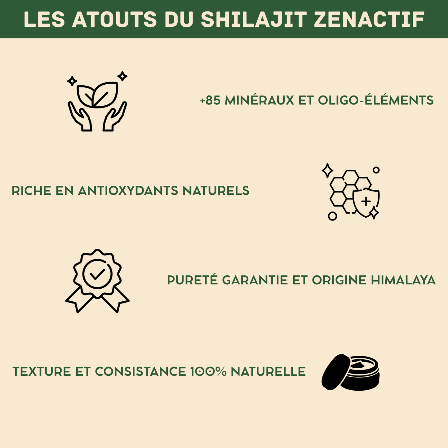 Shilajit PURE ZENACTIF - Energie & Concentration - Testé en laboratoire