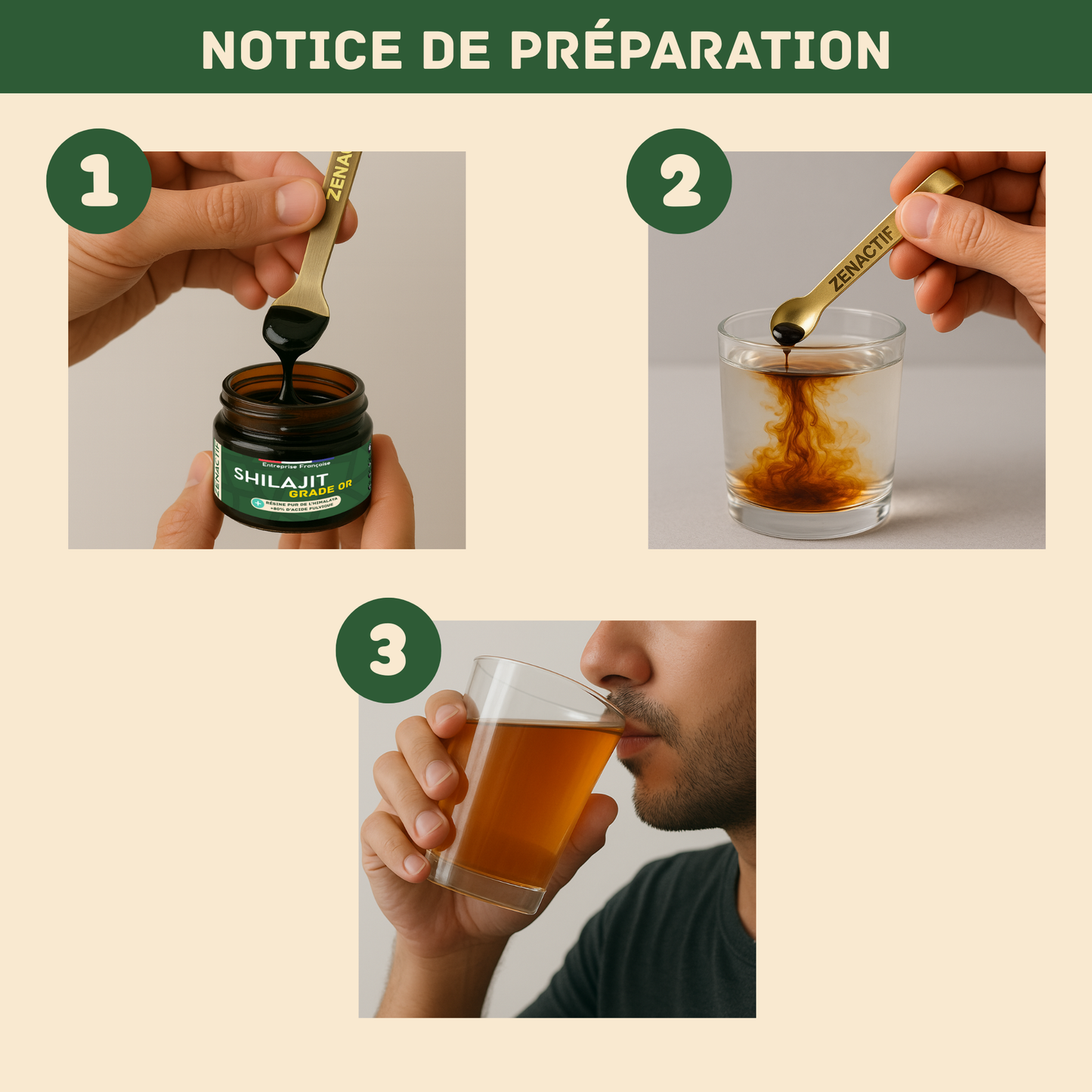 Shilajit PURE ZENACTIF - Energie & Concentration - Testé en laboratoire