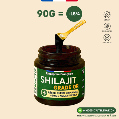 Shilajit PURE ZENACTIF - Energie & Concentration - Testé en laboratoire